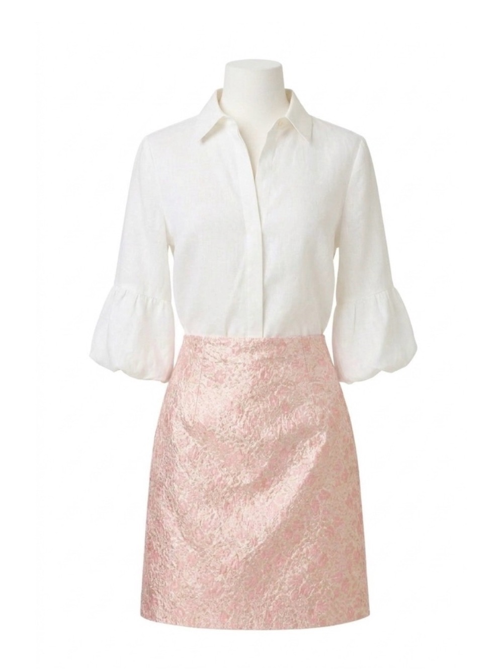 NEW LILLY PULITZER bubble sleeve lilly shirt in white